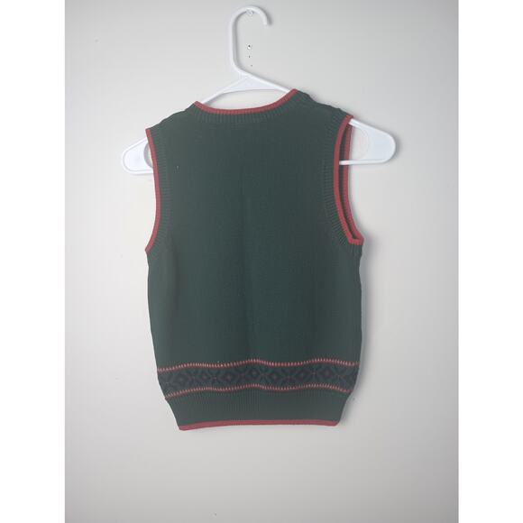 Not so Ugly Christmas Sweater Vest Xmas Train Green Boys Size 7 Cotton Holiday - Picture 4 of 4